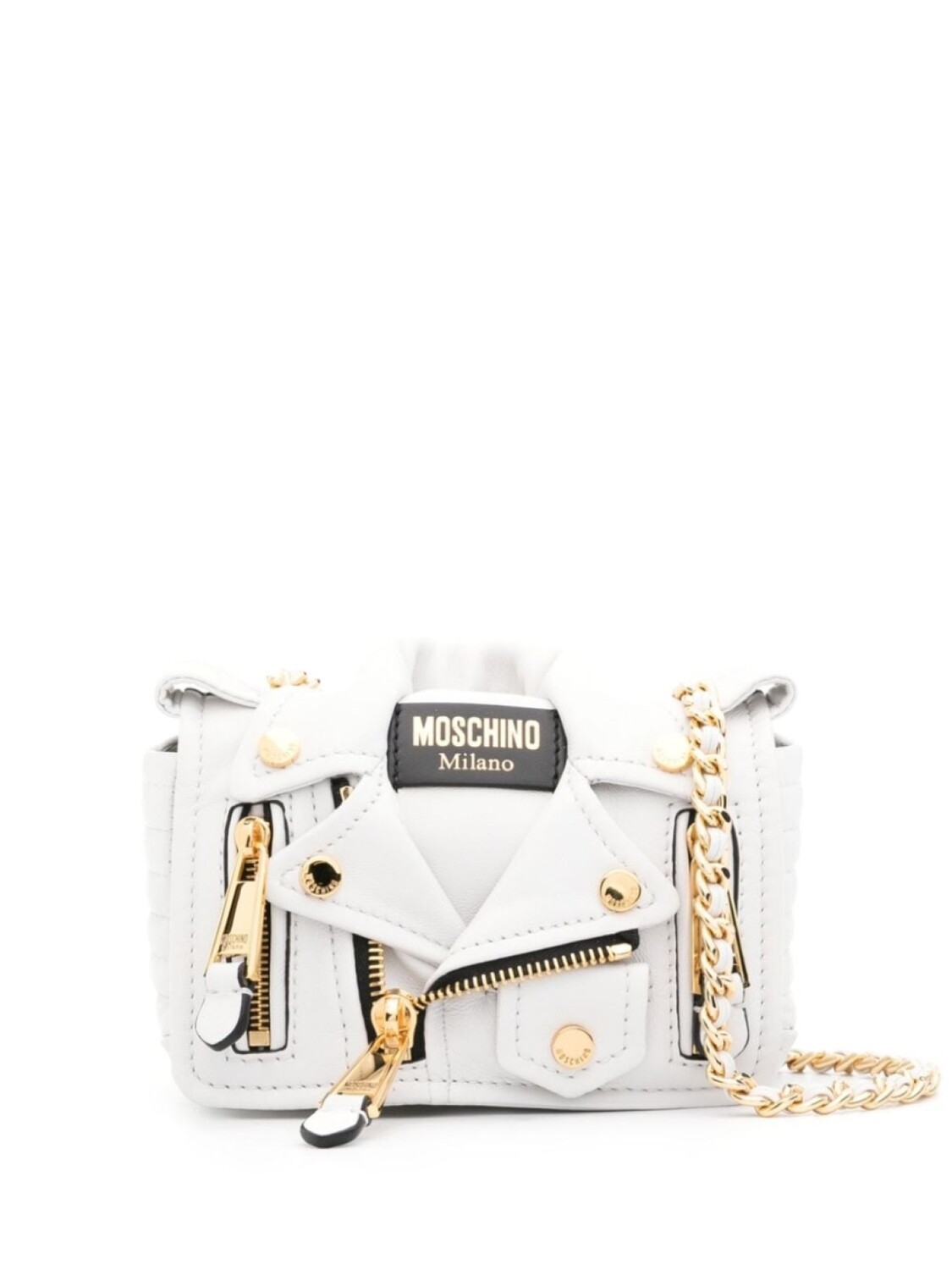 

Moschino сумка на плечо Biker Jacket, белый