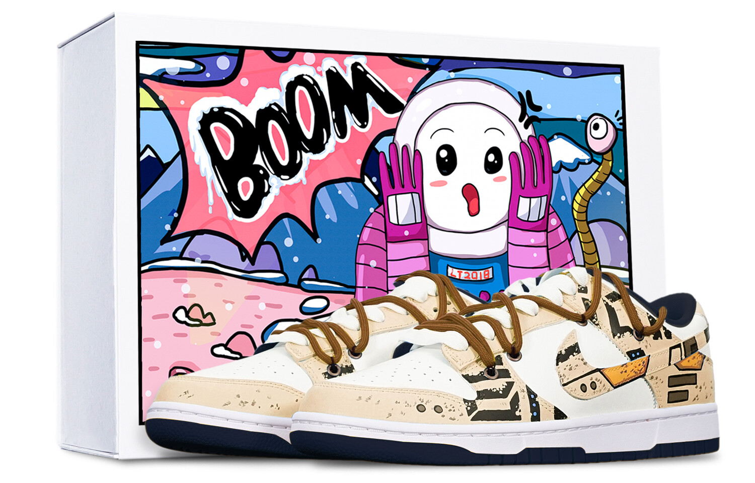 

Кроссовки Nike Dunk Skateboard Shoes Women's Low-Top Khaki/White
