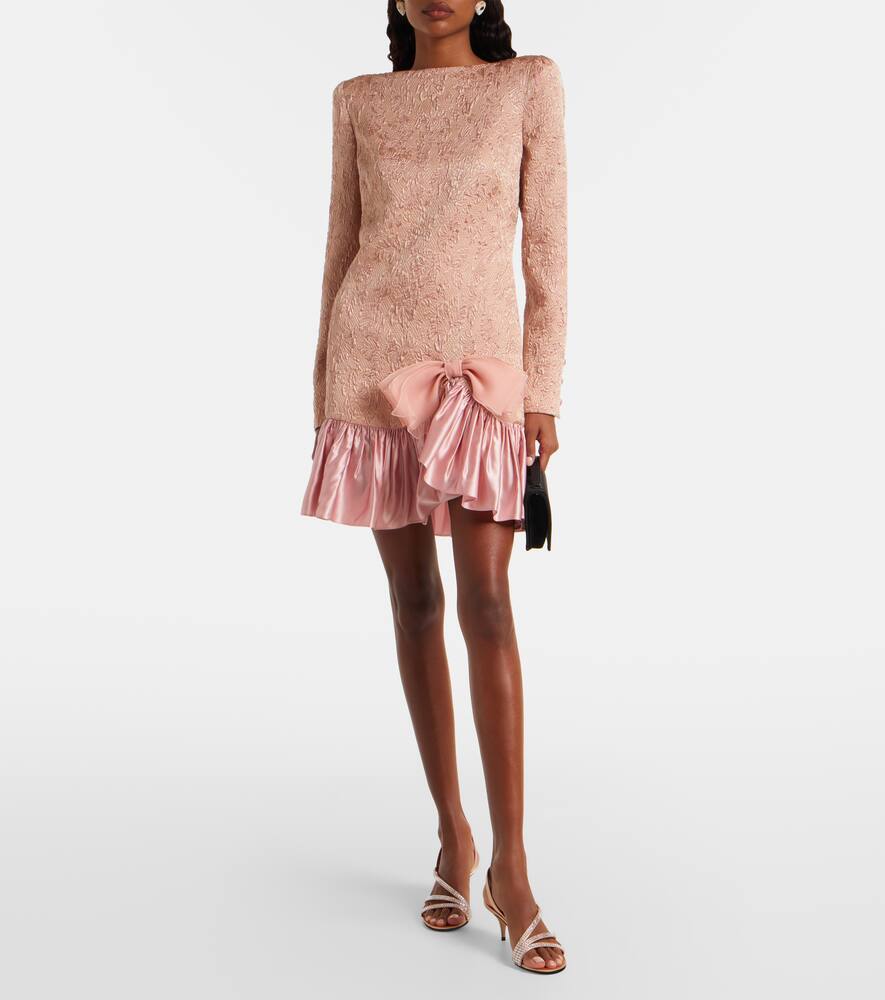 Мини-платье матлессе из смеси шерсти и шелка Valentino, Rosa Antico — фото 2