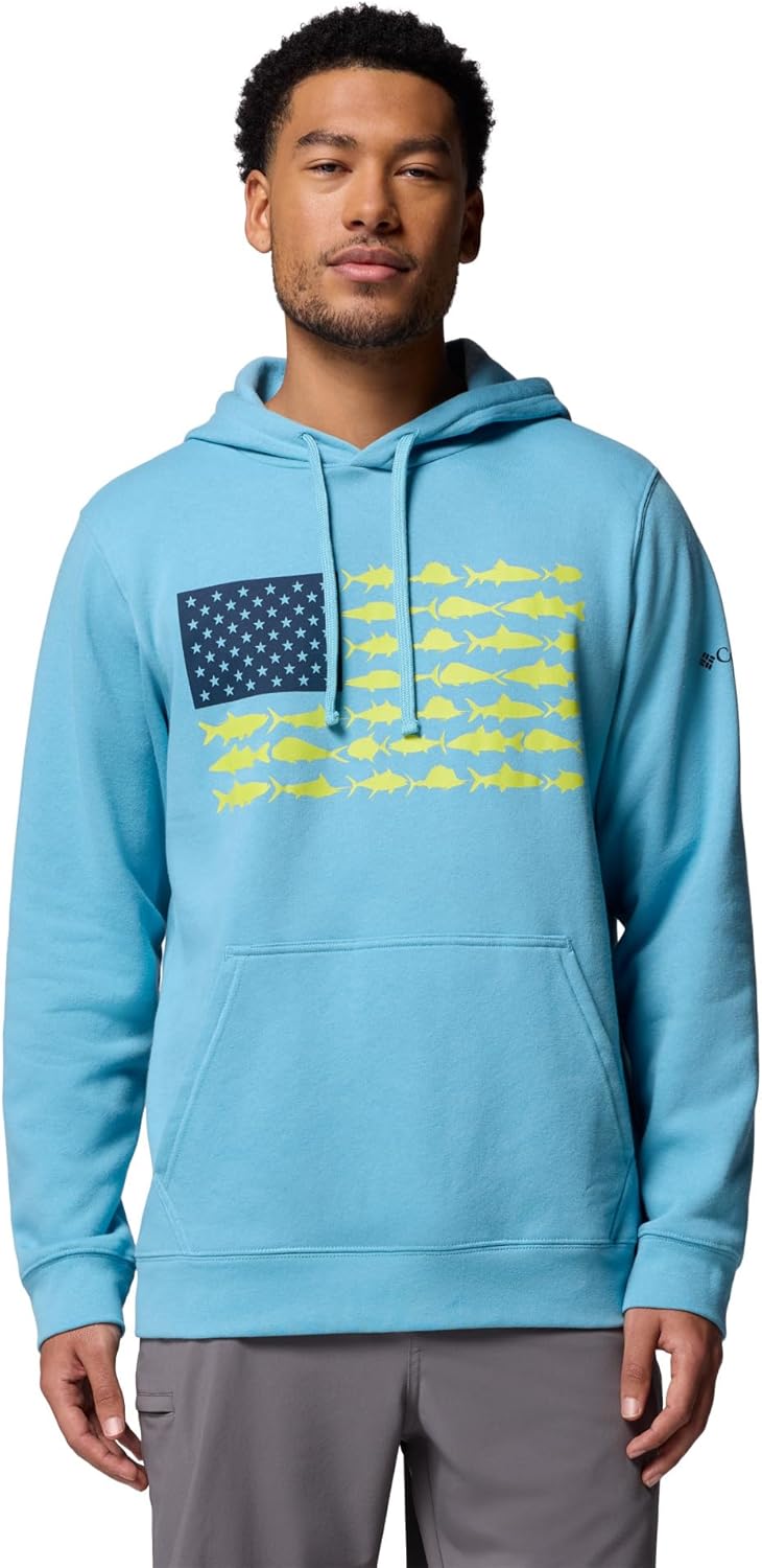 

Колумбия мужская толстовка с капюшоном Pfg Fish Flag II Columbia, Vintage Blue/Collegiate Navy Usa