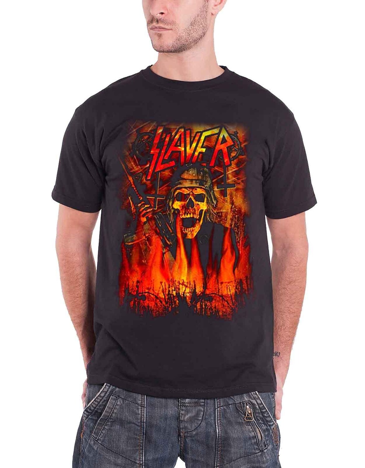 

Футболка со скелетом солдата Slayer, черный