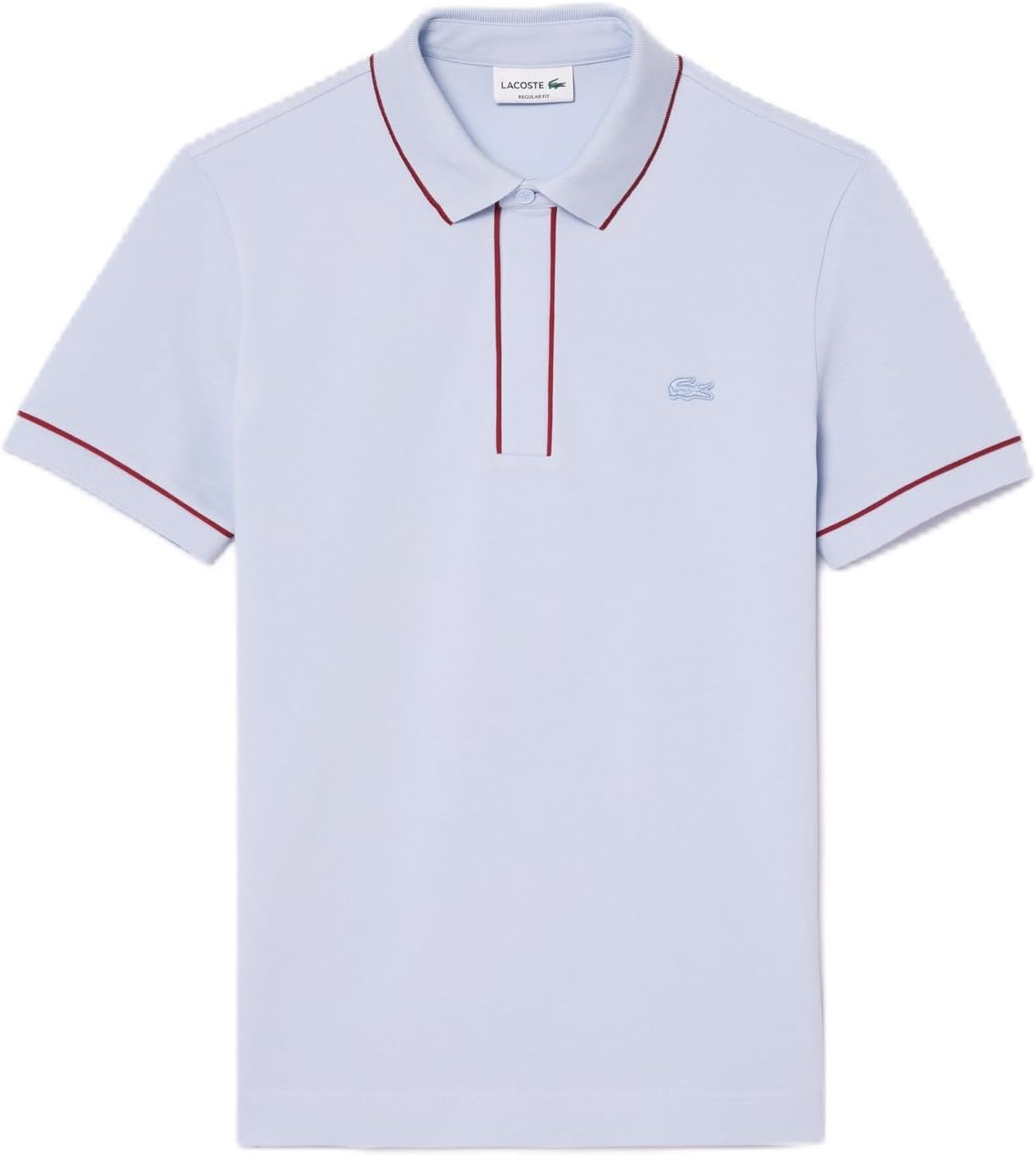 

Мужская поло-рубашка с отворотом и окантовкой в тон ткани Lacoste, светло-синий