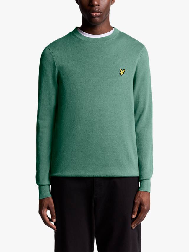 

Джемпер из хлопка и мериносовой шерсти с круглым вырезом Lyle & Scott