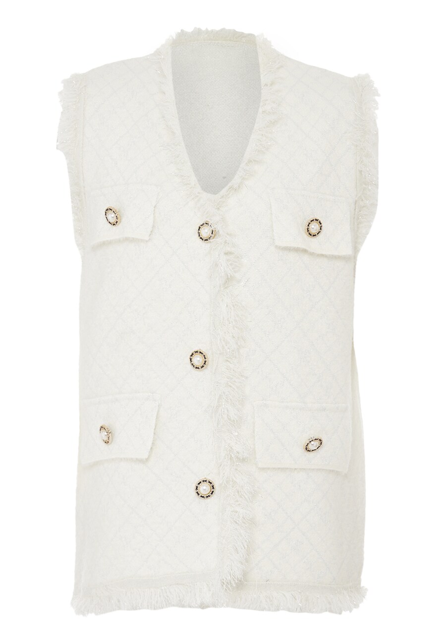 

Вязаный кардиган ZITHA Knitted Vest, белый