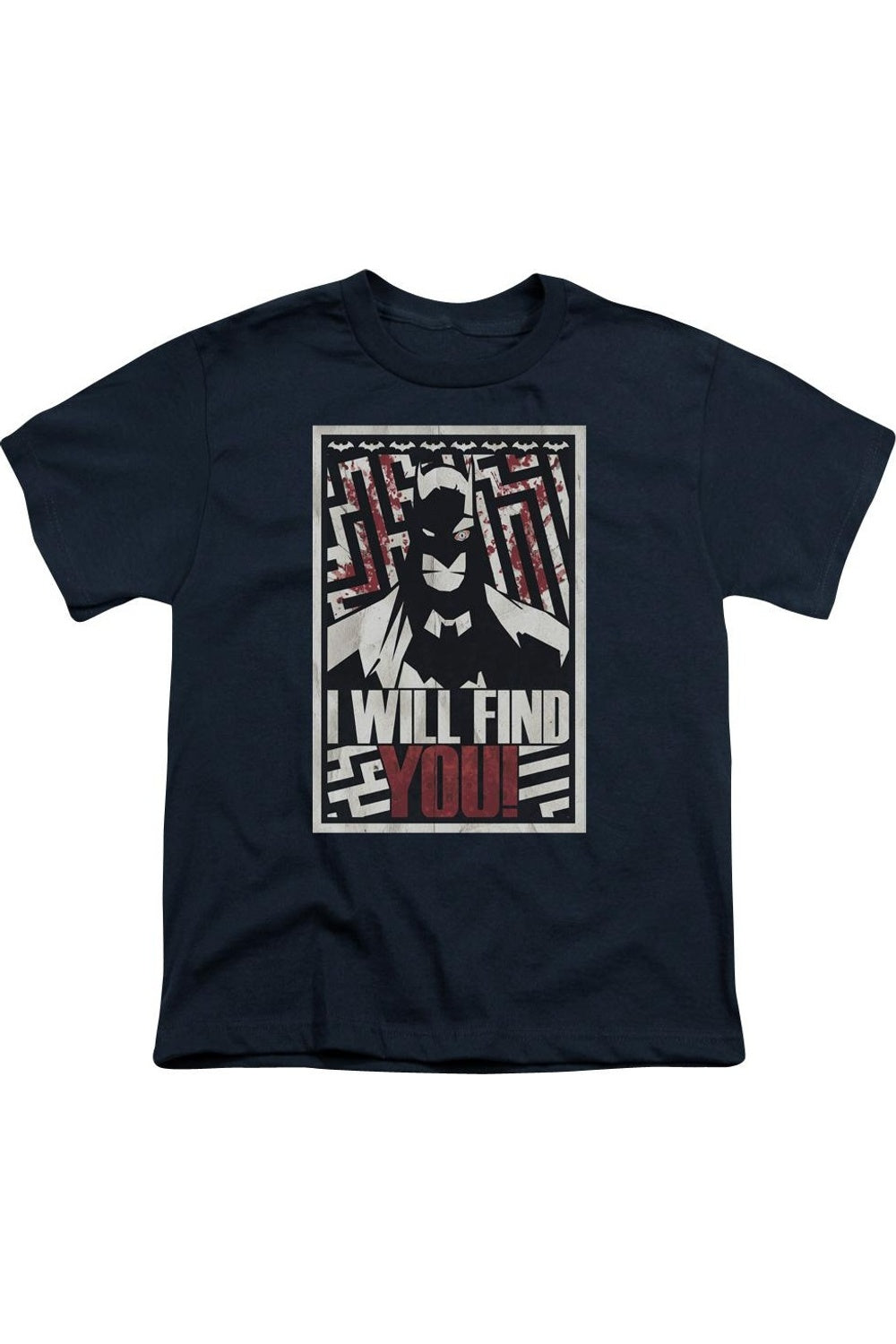 

Футболка с коротким рукавом для детей "Batman I Will Find You" Gildan, темно-синий