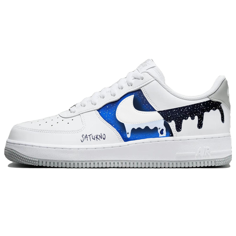 

Nike Air Force 1 нескользящие амортизирующие дышащие низкие скейтерские кроссовки мужские синий белый, цвет Blue White