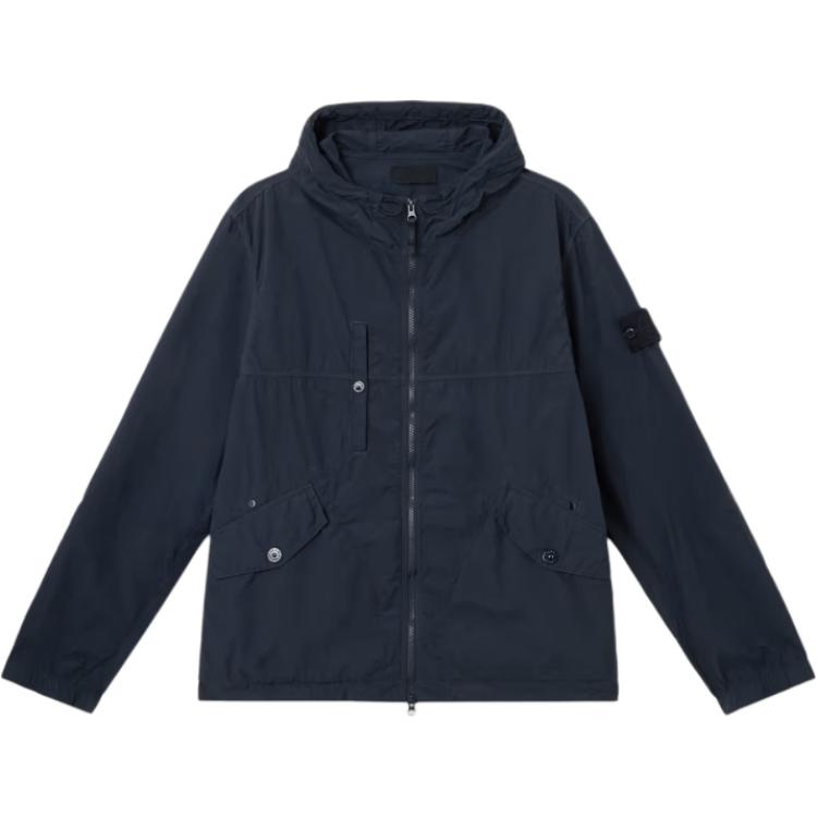 

STONE ISLAND Застёгивающаяся на молнию толстовка с капюшоном, Marine Blue