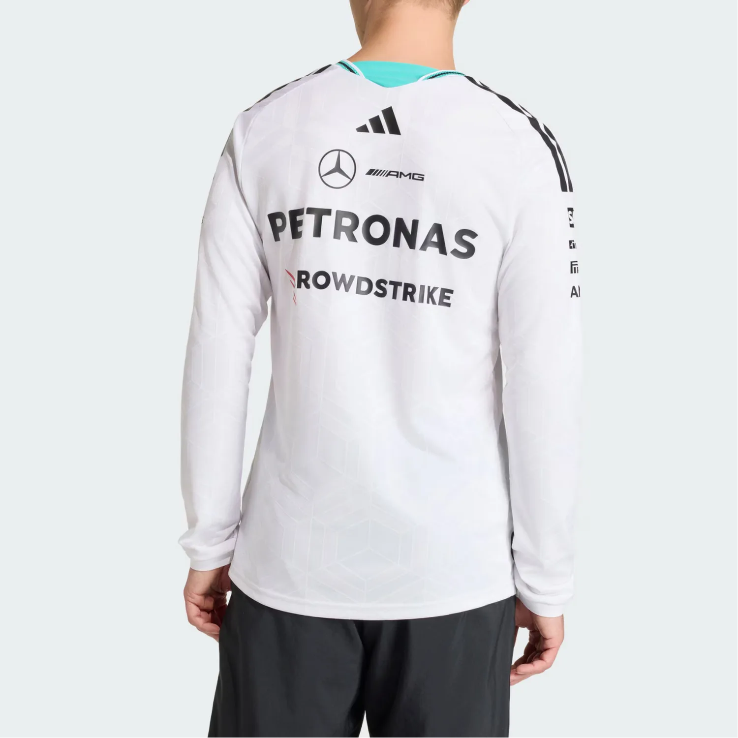 Футболка Mercedes AMG Petronas Formula 1 Team мужская, технология быстрой сушки Adidas, белый — фото 4