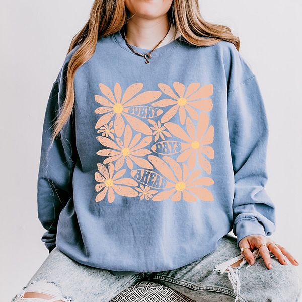 

Свитшот Sunny days ahead daisies lightweight garment dyed Simply Sage Market, Blue Jean, Зеленый, Свитшот Sunny days ahead daisies lightweight garment dyed Simply Sage Market, Blue Jean