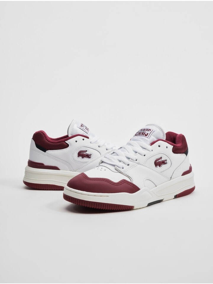 

Кроссовки на шнуровке Lacoste, цвет white/burgundy