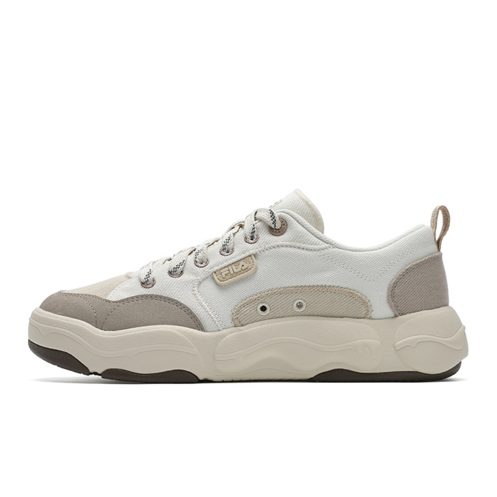 

FILA Кроссовки BURGER Hamburger Shoes Wear resistant And Lightweight Low Top Canvas Shoes Men's White Yellow