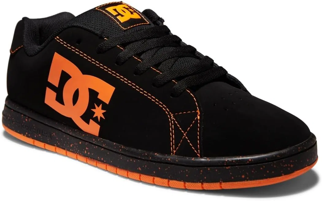 Мужские кроссовки DC Shoes - кожаные кроссовки, Black / Orange — фото 2