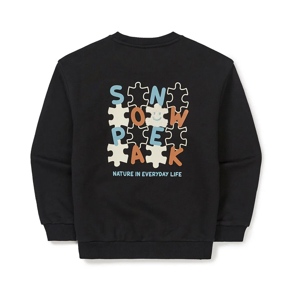 Детский свитшот Snowpeak Apparel Kids с графическим принтом, чёрный — фото 3