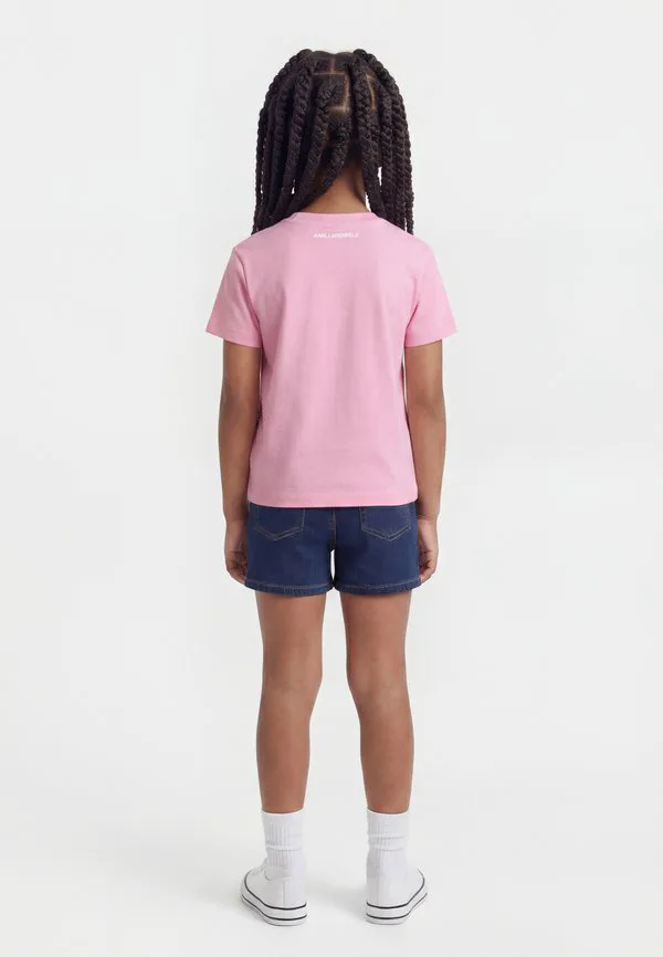Футболка с принтом Karl Lagerfeld Kids, Pink — фото 2
