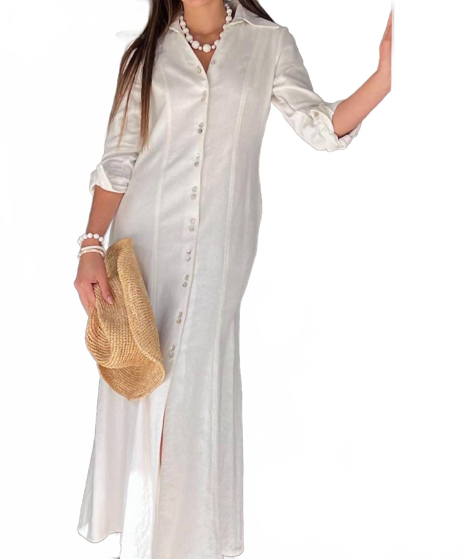 

Платье макси Ursula в кремовом цвете Coco Indigo