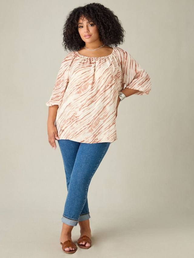 

Топ с принтом тай-дай в стиле Curve Live Unlimited, Brown