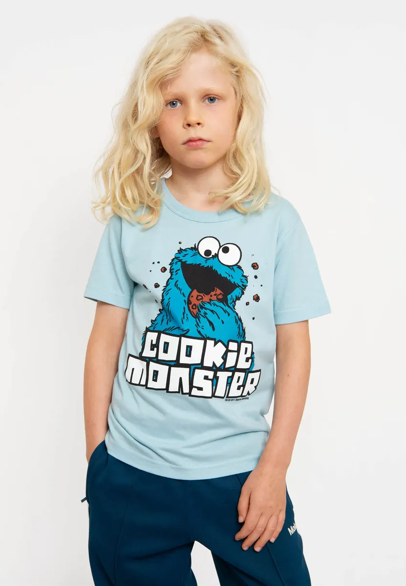 

Logoshirt Футболка "Улица Сезам - Cookie Monster" с классным принтом спереди, голубой