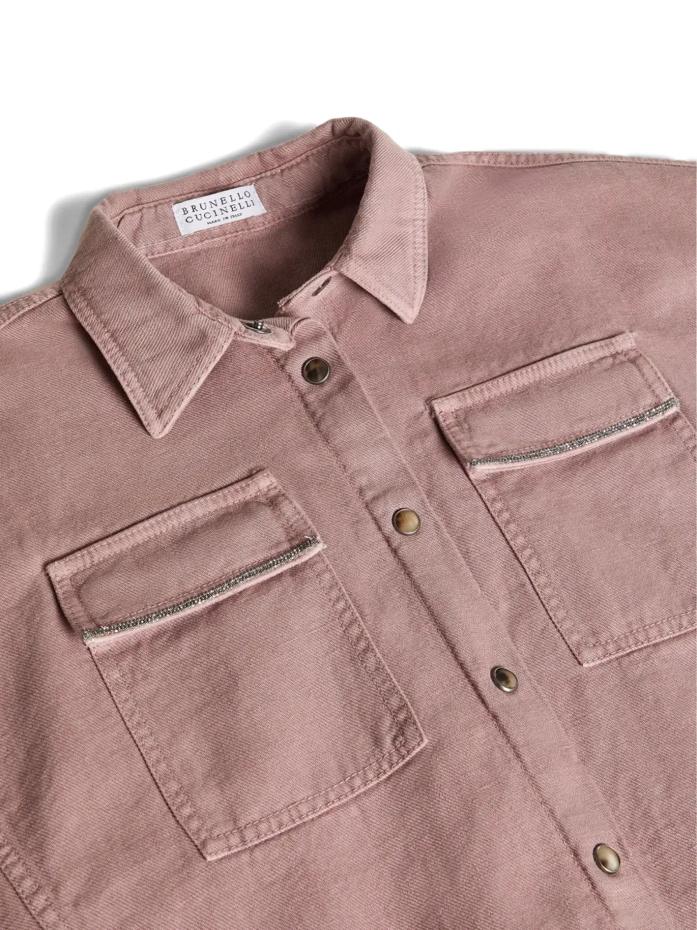 Куртка с карманом, окрашенная в готовом виде Brunello Cucinelli Kids, розовый — фото 3