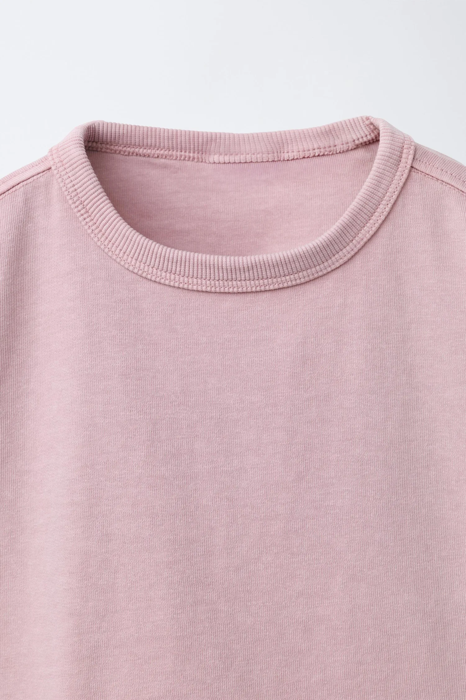 Однотонная футболка, окрашенная методом глажения Zara, розовый — фото 3