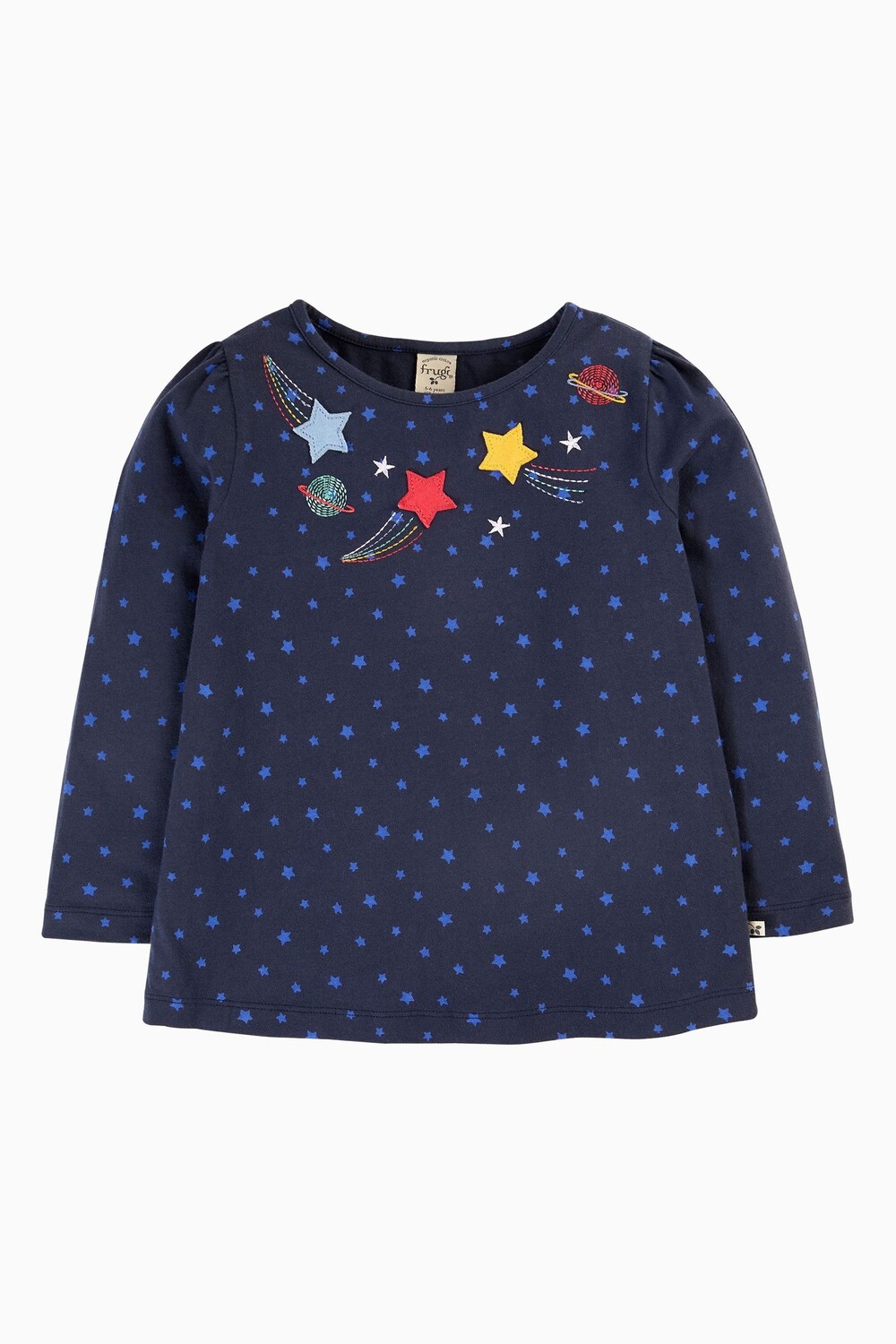 

Девочки топ с вышитыми звездами Frugi, синий