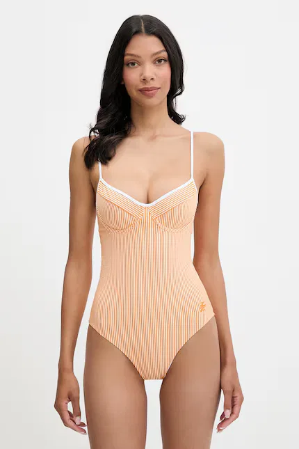 Купальник цельный в полоску SUMMER Tommy Hilfiger, оранжевый