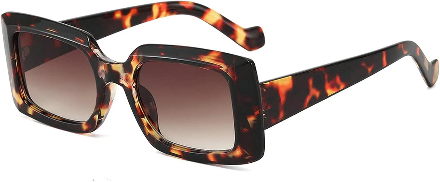 

Женские солнцезащитные очки прямоугольной формы, модные, 2021 год, желейного цвета, с леопардовым принтом; мужские винтажные солнцезащитные очки маленького квадратного размера COTIA, Leopard