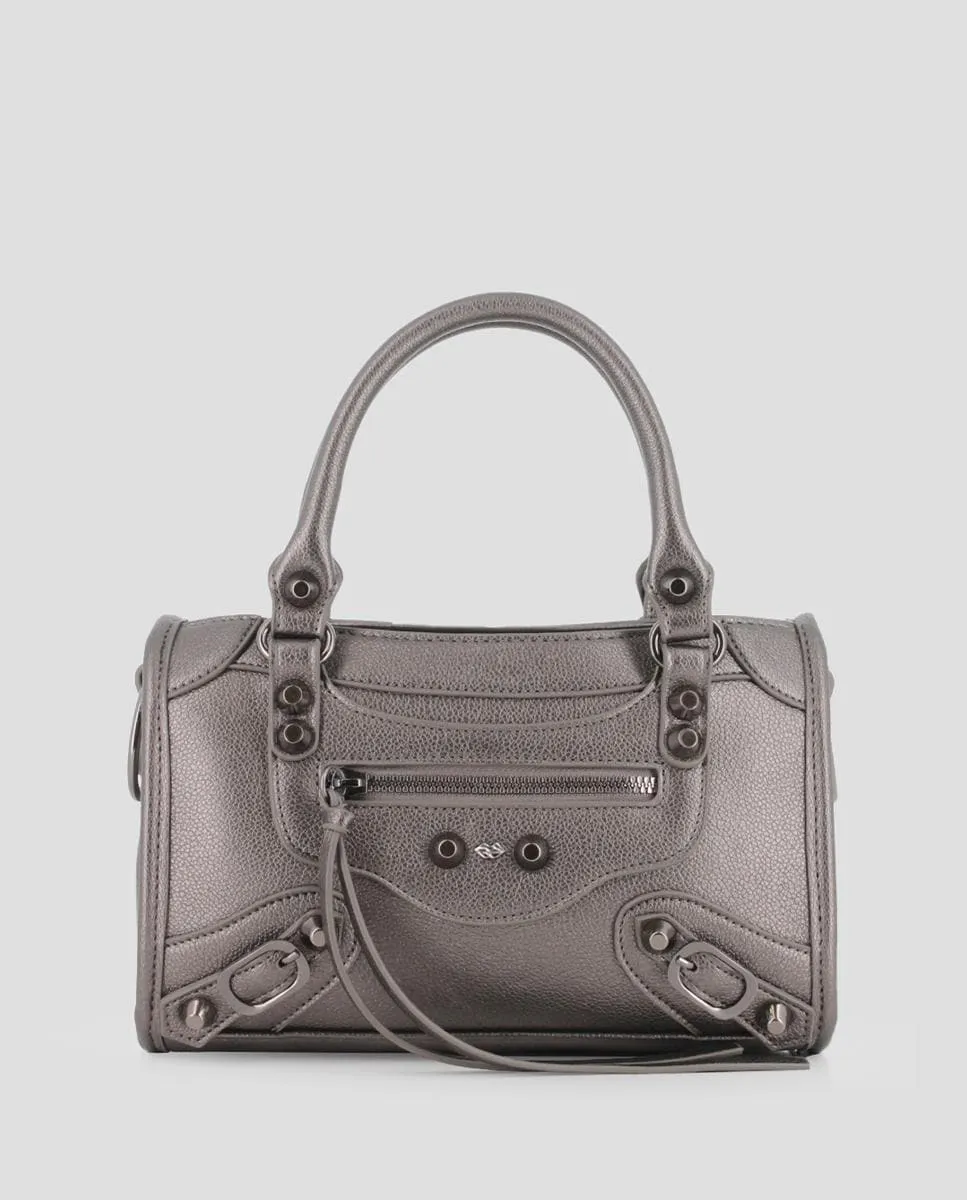 

Женская сумка с регулируемым ремнем и деталями Blogger, серый