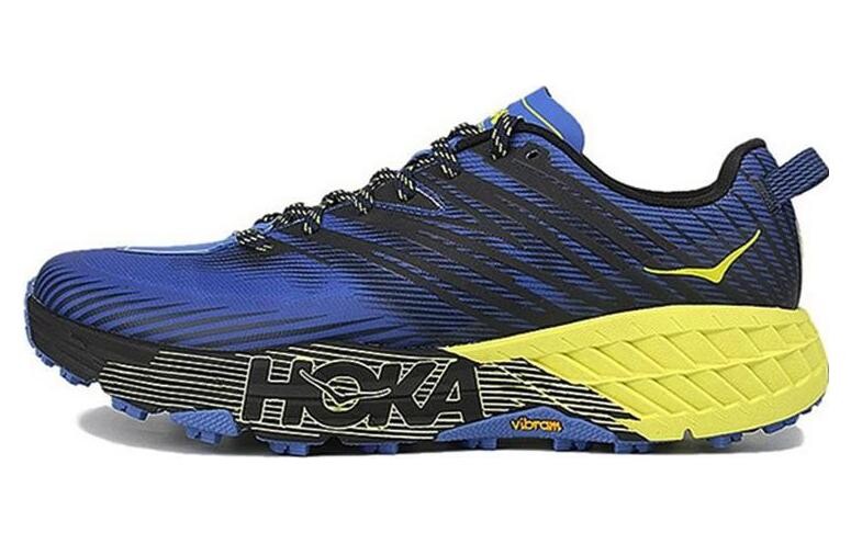 

Кроссовки Speedgoat 4 мужские с низким верхом, синие/желтые Hoka One One