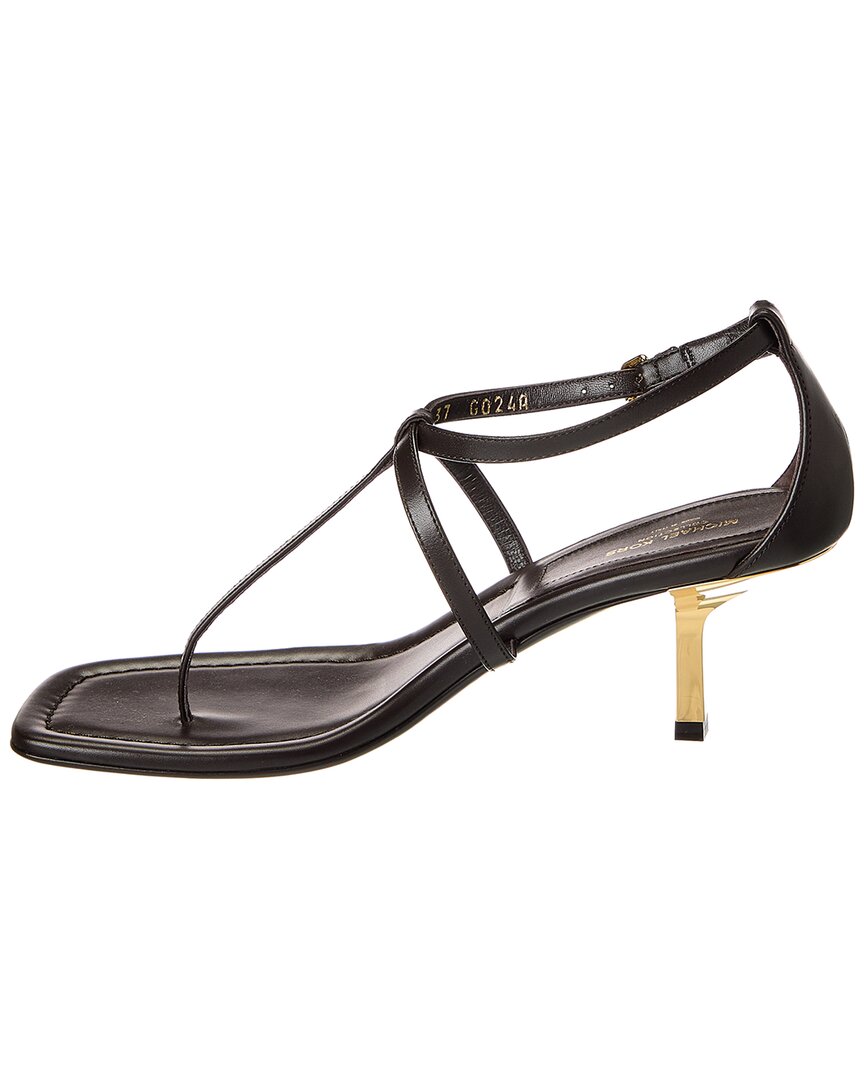 Michael Kors Collection Anna Leather Sandal, коричневый — фото 2