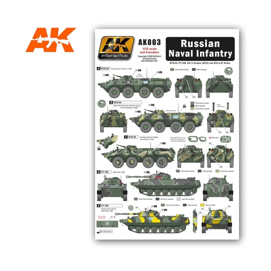

Мокрый трансфер для морской пехоты России, Transfer Sheets (AK-Interactive)