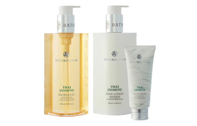 

Увлажняющие наборы одежды для ванны с ароматом жасмина Bath&Bloom, jasmine body wash 250ml + body lotion 250ml + hand cream 100ml