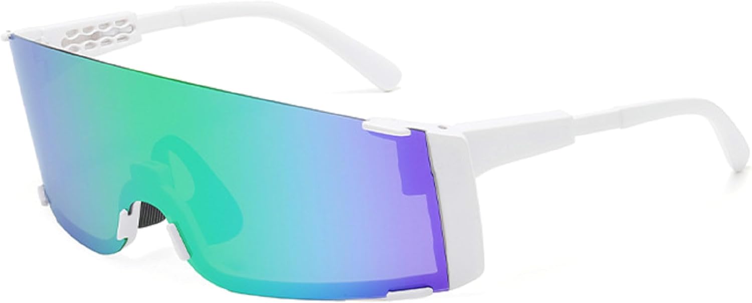 

Большие солнцезащитные очки в стиле панк-рока Y2K для мужчин и женщин, цельные солнцезащитные очки для активного отдыха, велоспорта, спортивные очки для мужчин mincl, Green