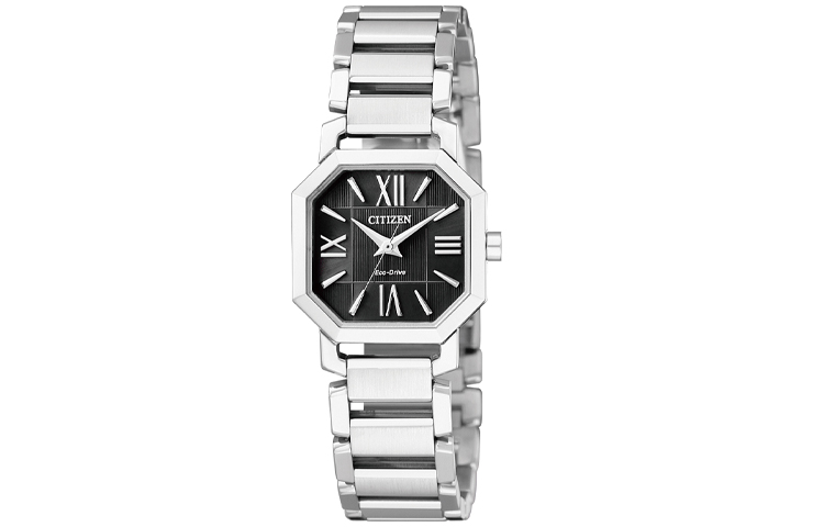 

CITIZEN Часы Ecology Drive Collection Solar Quartz Movement Stainless Steel Strap Watch Men's Watch Black Dial EP5890 54E, Silver Strap Black Dial