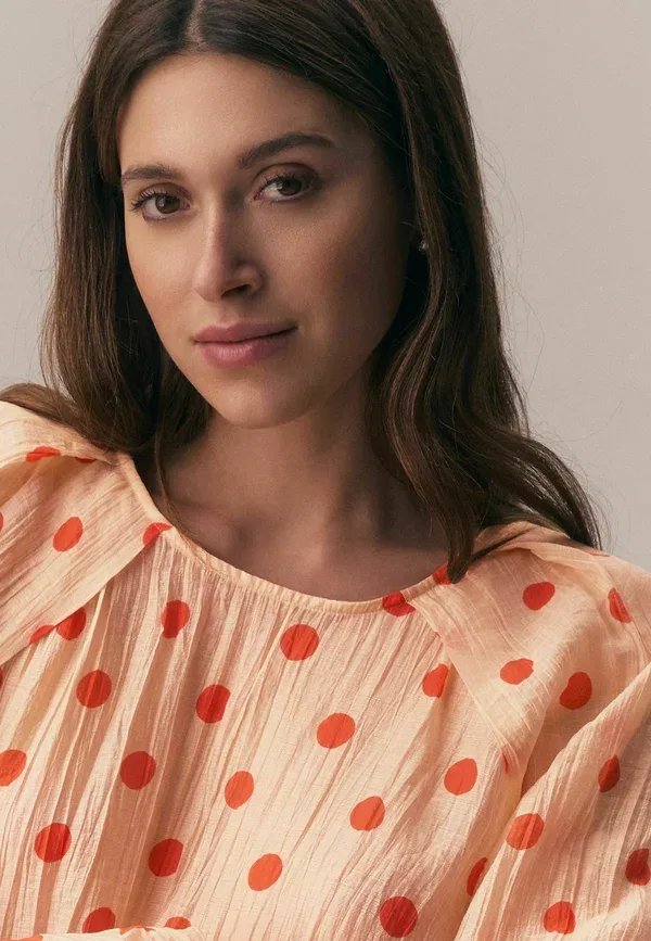 Блуза Next, coral polka dot, коралловый в горошек — фото 3