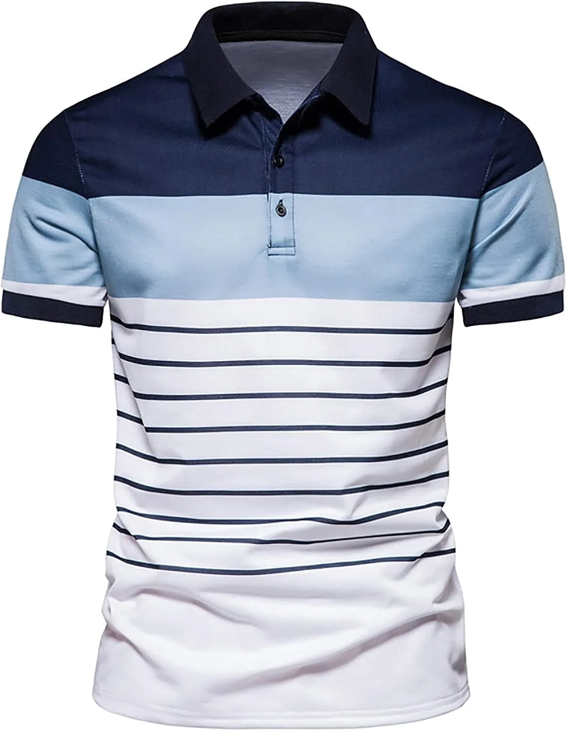 

Летняя мужская рубашка с коротким рукавом и отложным воротником Casual Stripe