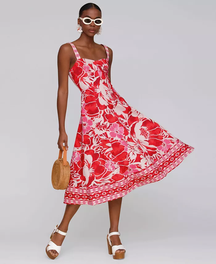 

Женское платье миди с цветочным принтом и силуэтом "фит-энд-флэр" Avec Les Filles, черный