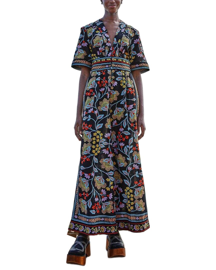 

Черный комбинезон FARM Rio с цветочным принтом