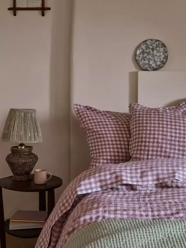 

Постельное белье Piglet in Bed Gingham Linen, цвет elderberry