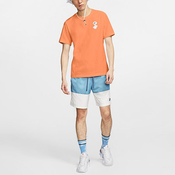 Футболка как m sportswear nsw tee shoe print short sleeve red orange Nike, оранжевый — фото 3