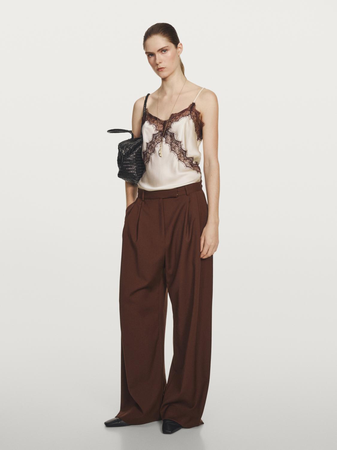 

Брюки Wide-Leg с двойной вытачкой - студия Massimo Dutti, Mahogany