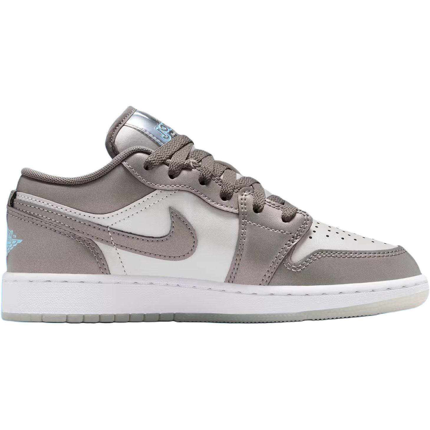 Jordan Air 1 Low top баскетбольные кроссовки silver gray детские — фото 3