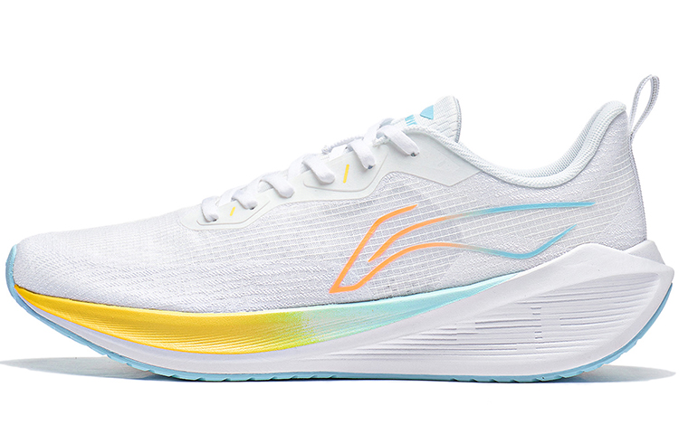 

Кроссовки Li-Ning Wuyue для бега и повседневной носки, мужские, белые, с амортизацией, противоскользящей и износостойкой подошвой, дышащие, низкие, original shoe box included