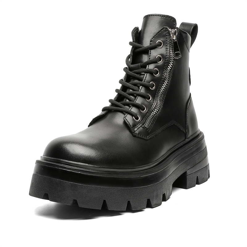 

Chi Wolf Мужские зимние ботинки Martin Boot черные с меховой подкладкой, цвет Black Fleece-Lined