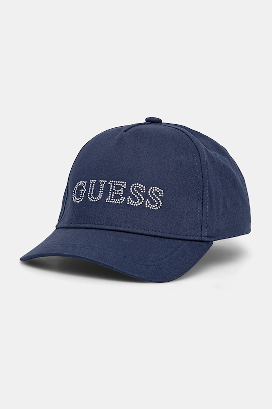 

Детская хлопковая кепка с козырьком Guess, темно-синий