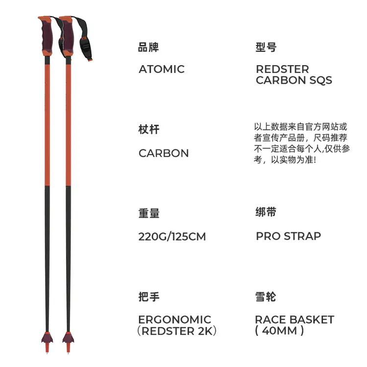 

Новые лыжные палки Atomic Double Board для взрослых, мужчин и женщин, модель 2324 Redster Carbon SQS черный, 115 см