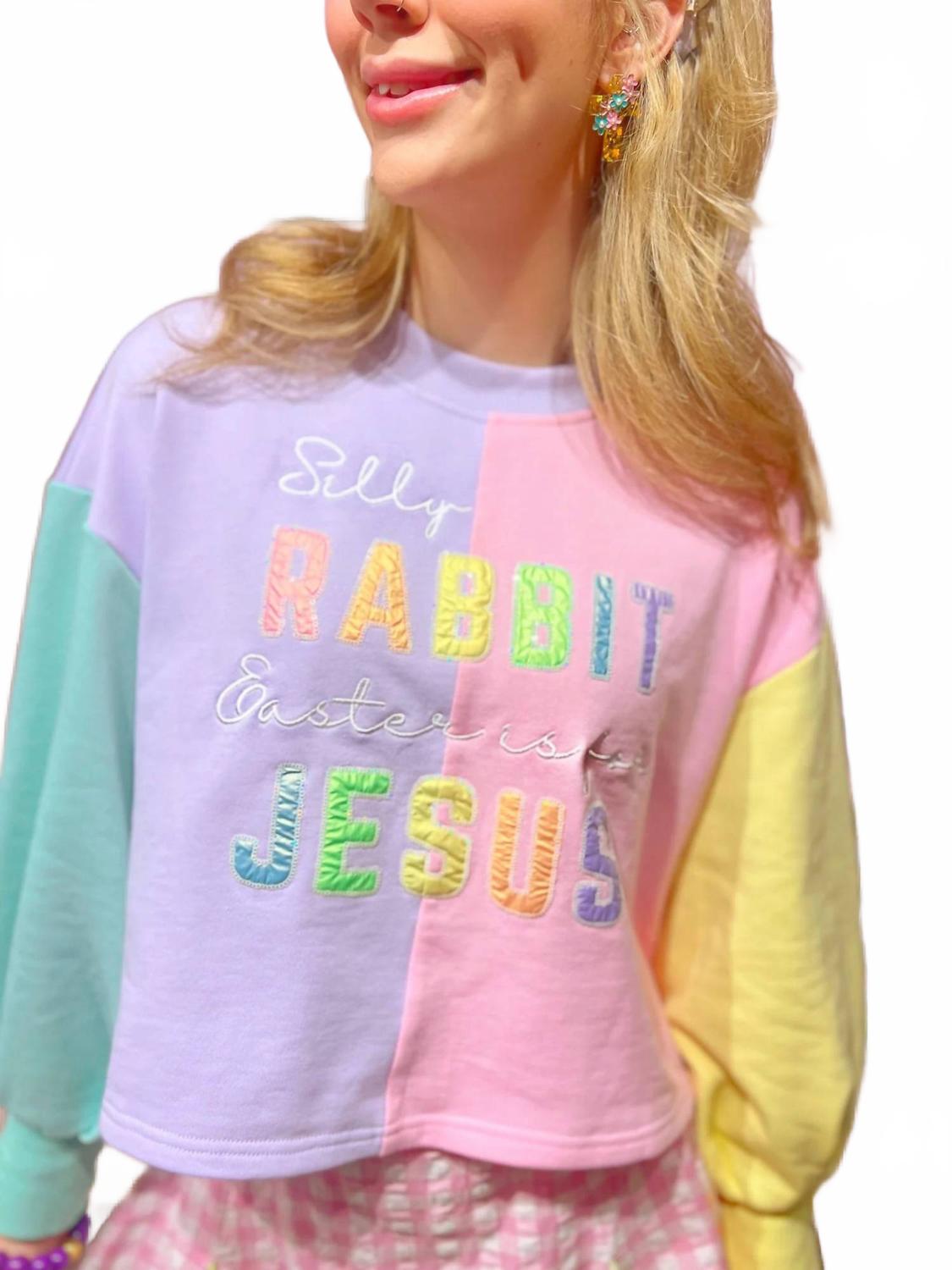 

Пасха для Иисуса укороченный свитшот с цветными блоками в мультиколоре Brianna Cannon