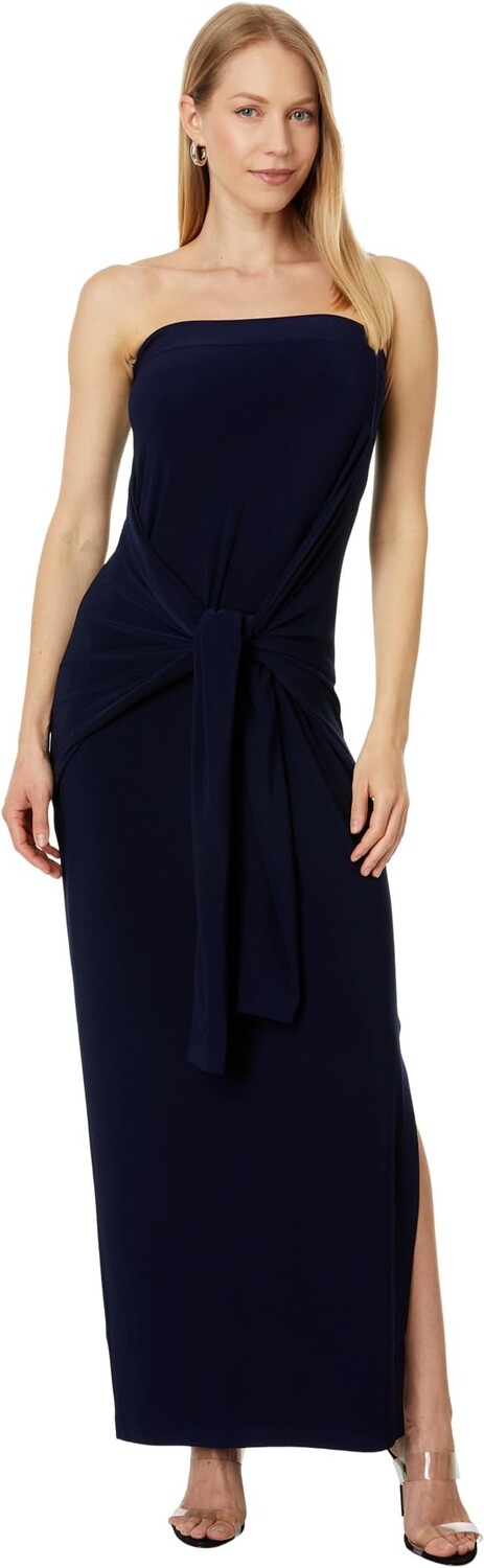 

Платье Norma Kamali Strapless All In One Side Slit Gown, цвет True Navy