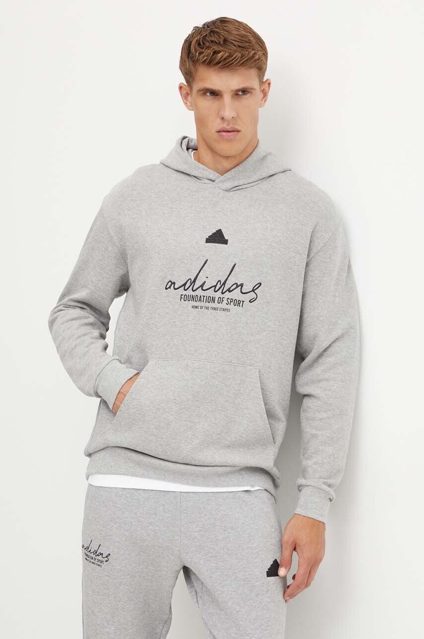 

Хлопковая толстовка adidas Brand Love, серый