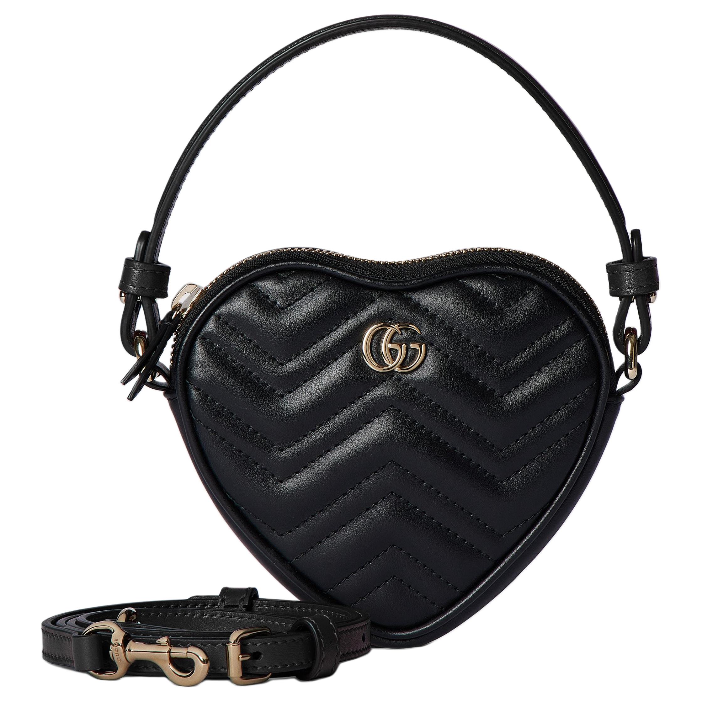 Женская мини-сумка Gucci GG Marmont в форме сердца — фото 2