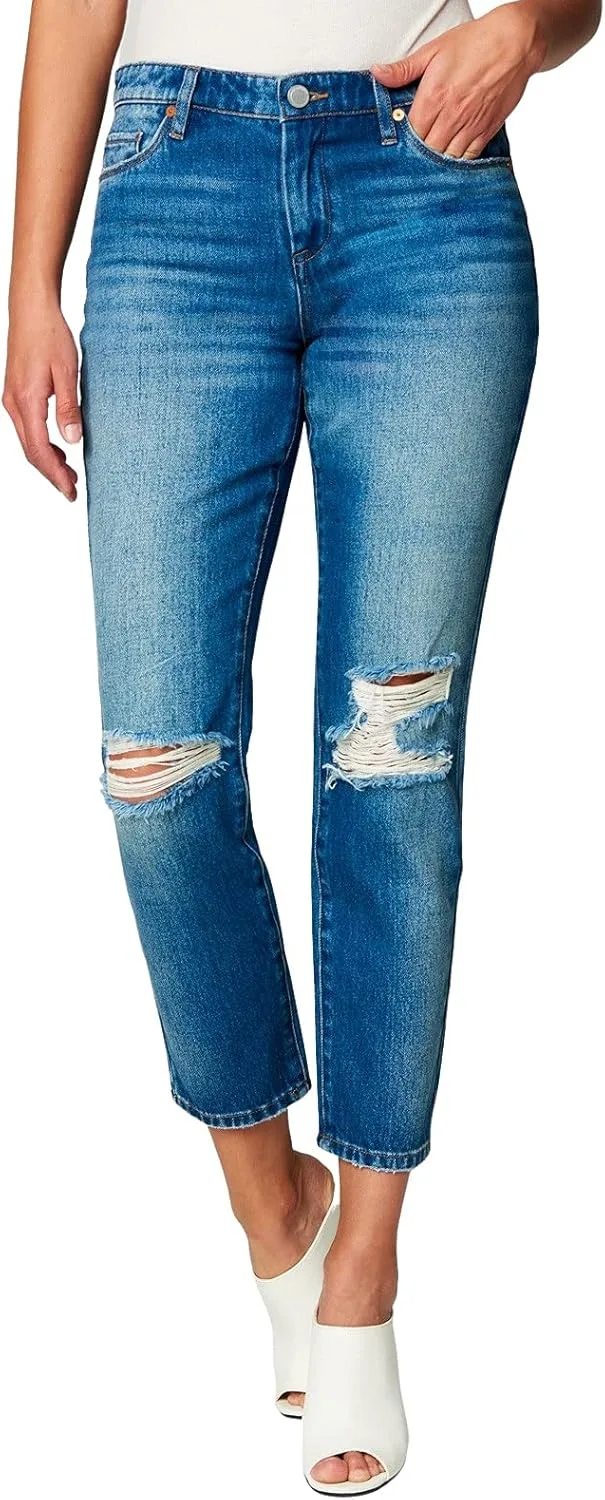 

[BLANKNYC] Женские джинсы Girlfriend, потертые, цвет Looking Glass